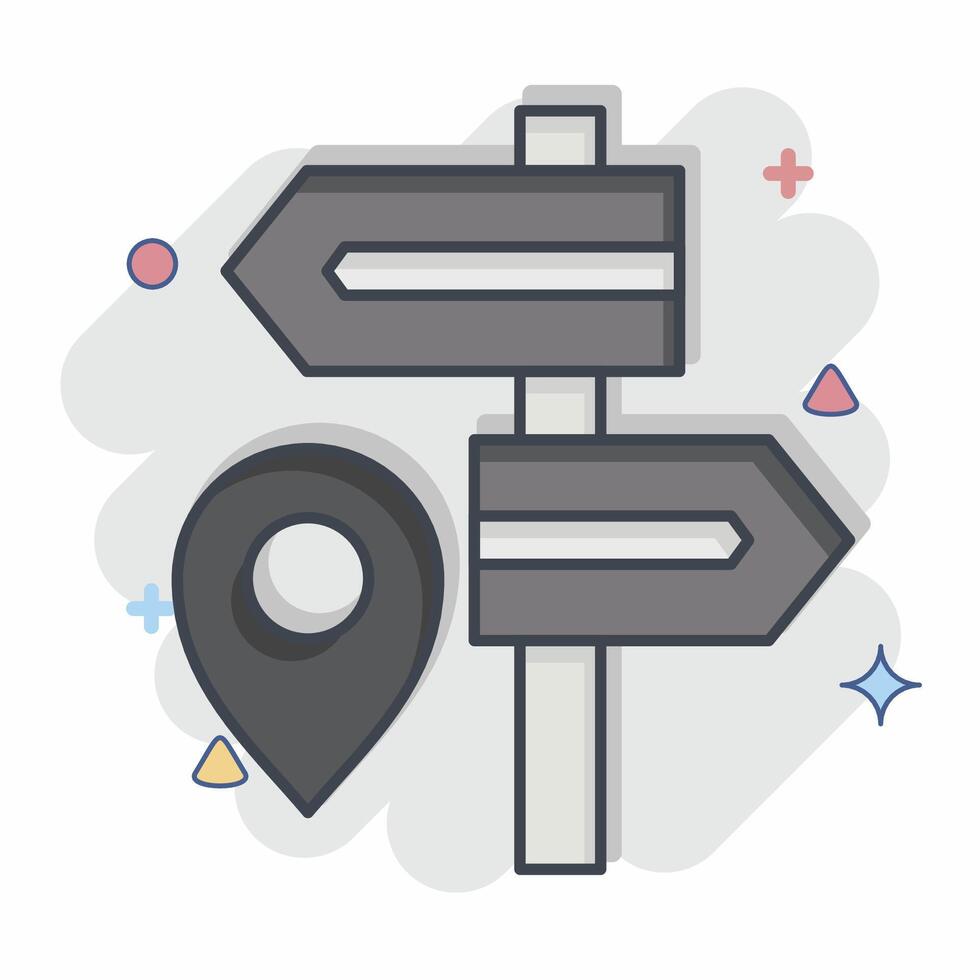 Icon Destination. related to Navigation symbol. comic style. simple design illustration vector