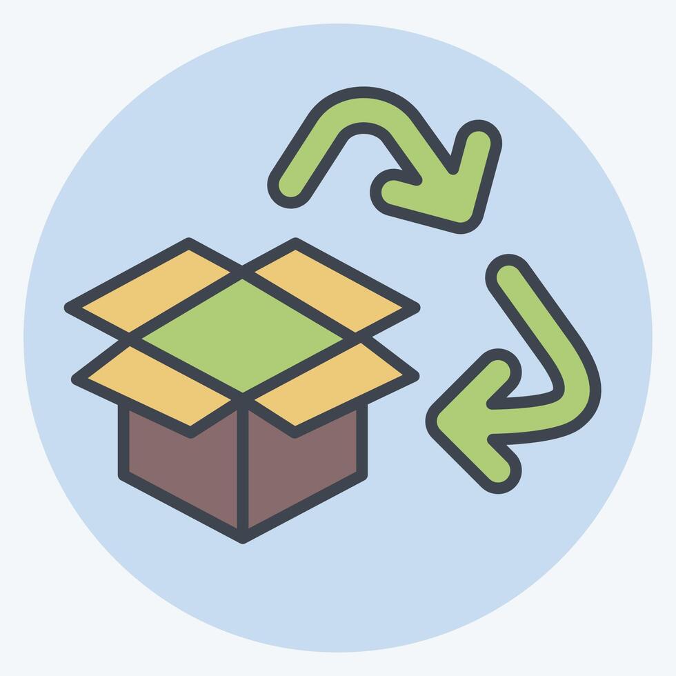 Icon Carboard Recycling. related to Recycling symbol. color mate style. simple design illustration vector