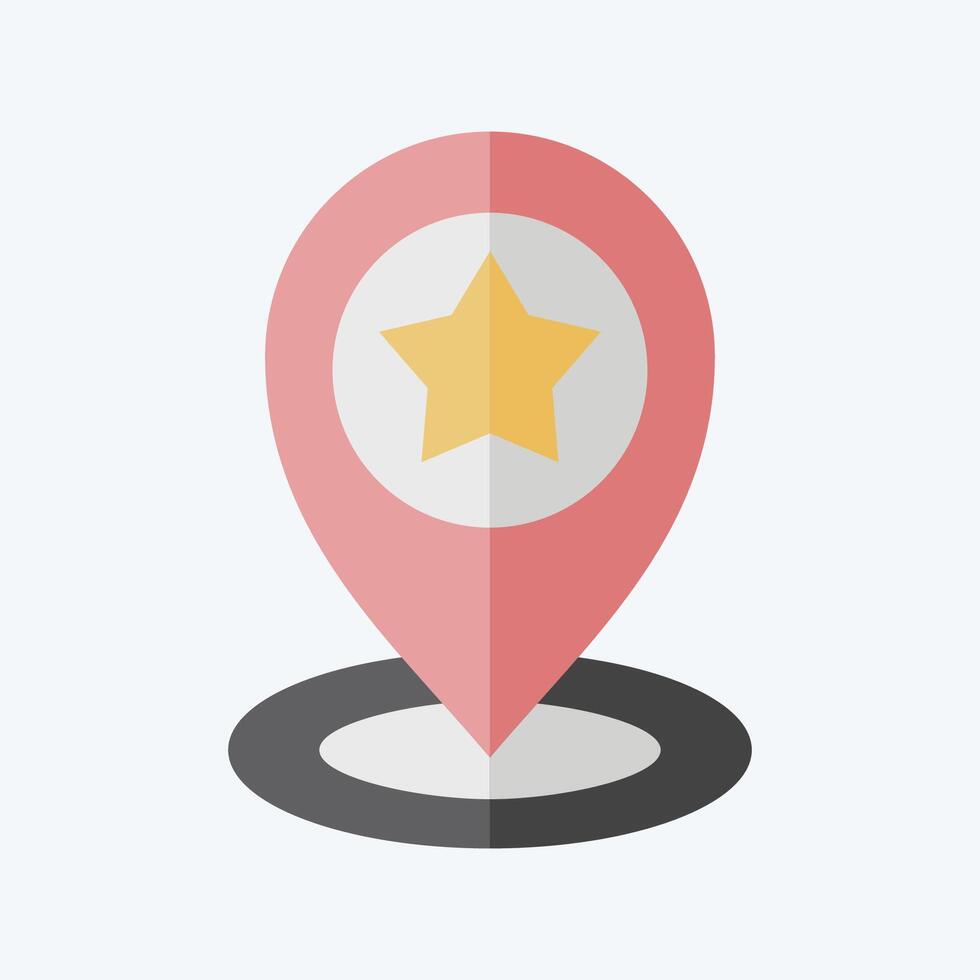 Icon Pin Point. related to Navigation symbol. flat style. simple design illustration vector