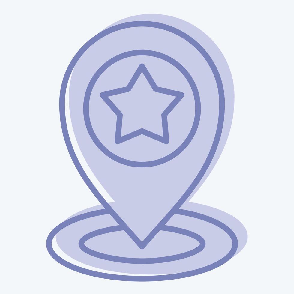 Icon Pin Point. related to Navigation symbol. two tone style. simple design illustration vector
