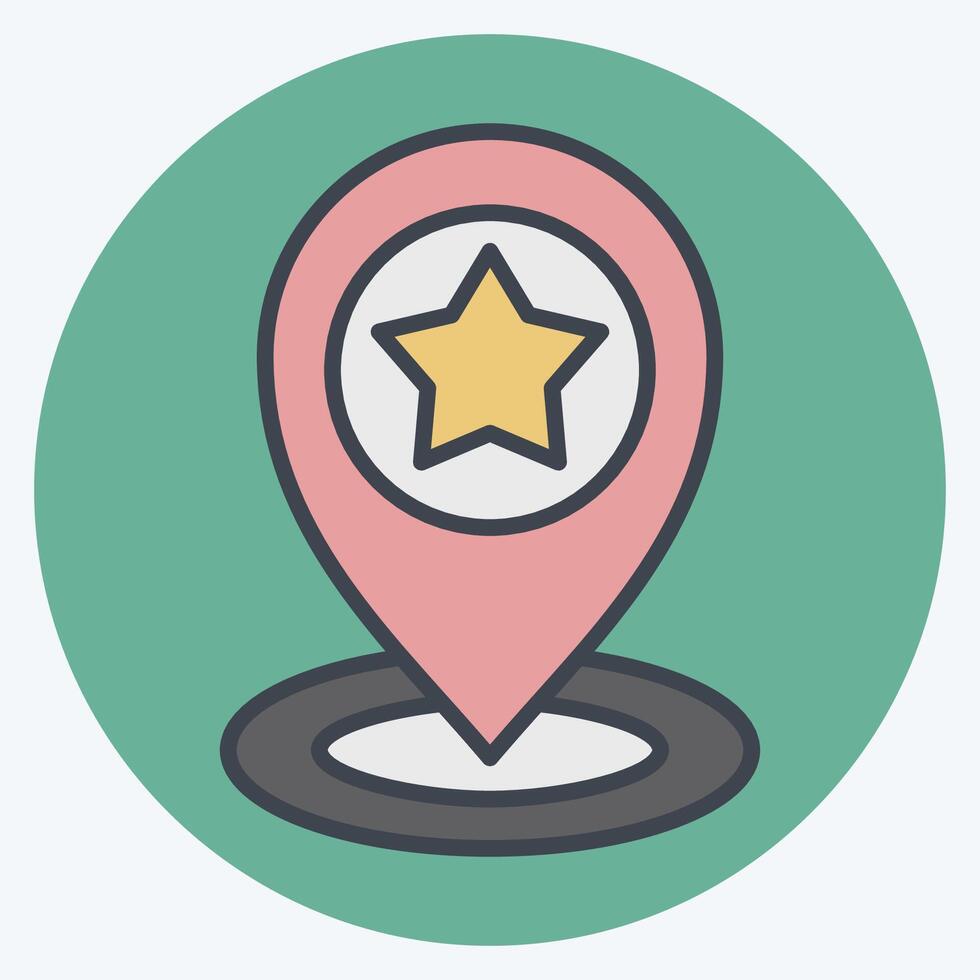 Icon Pin Point. related to Navigation symbol. color mate style. simple design illustration vector