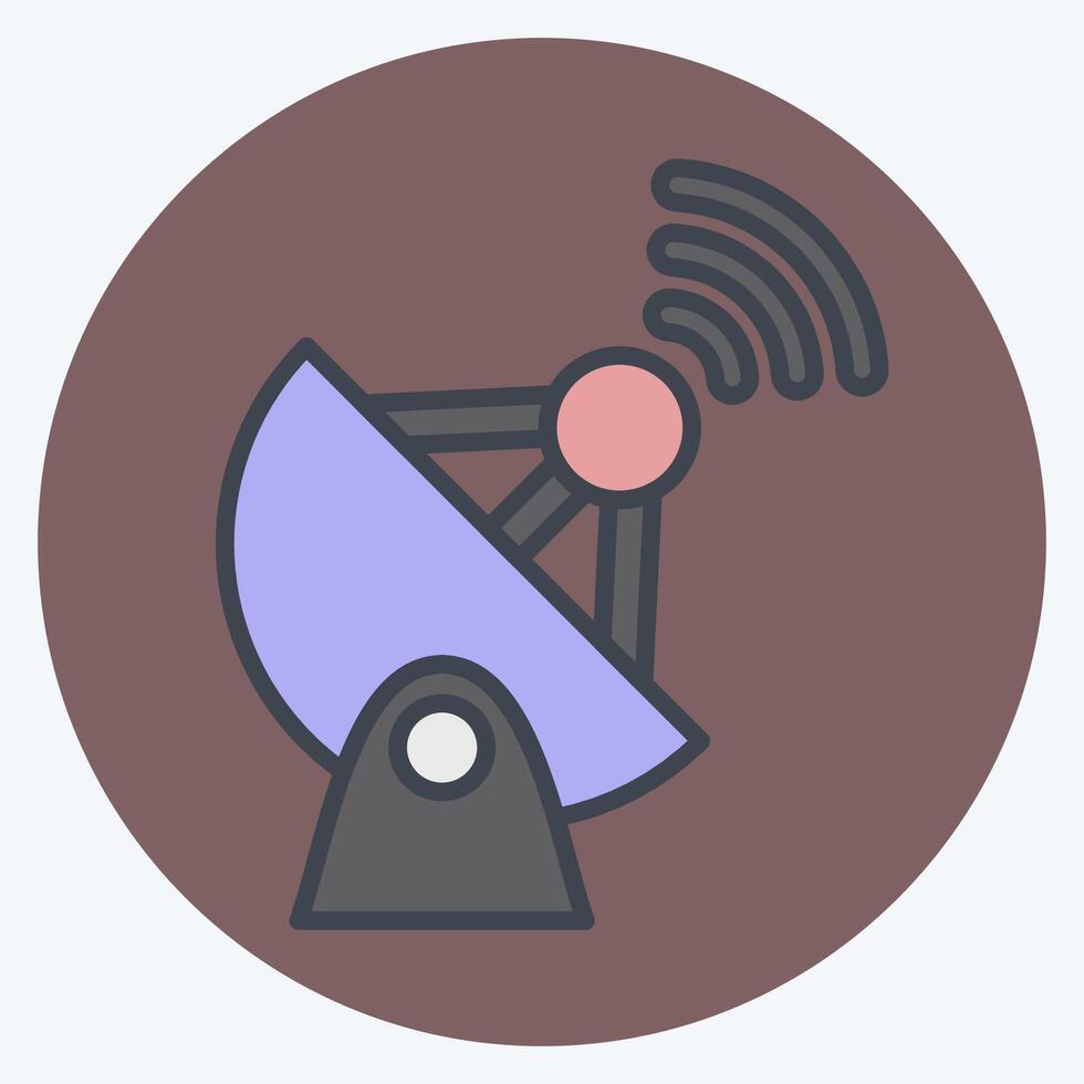 Icon GPS Signal. related to Navigation symbol. color mate style. simple design illustration vector