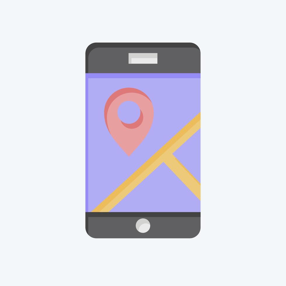 Icon Mobile Gps. related to Navigation symbol. flat style. simple design illustration vector