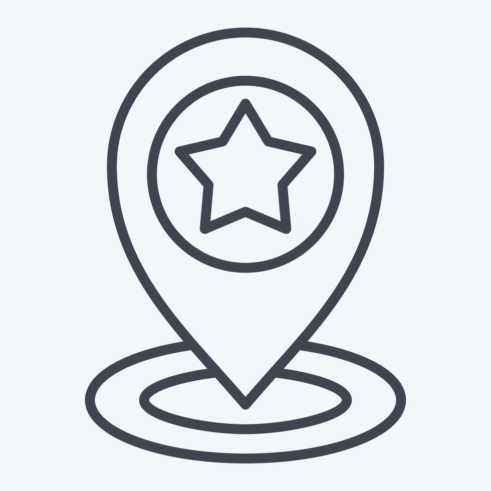Icon Pin Point. related to Navigation symbol. line style. simple design illustration vector