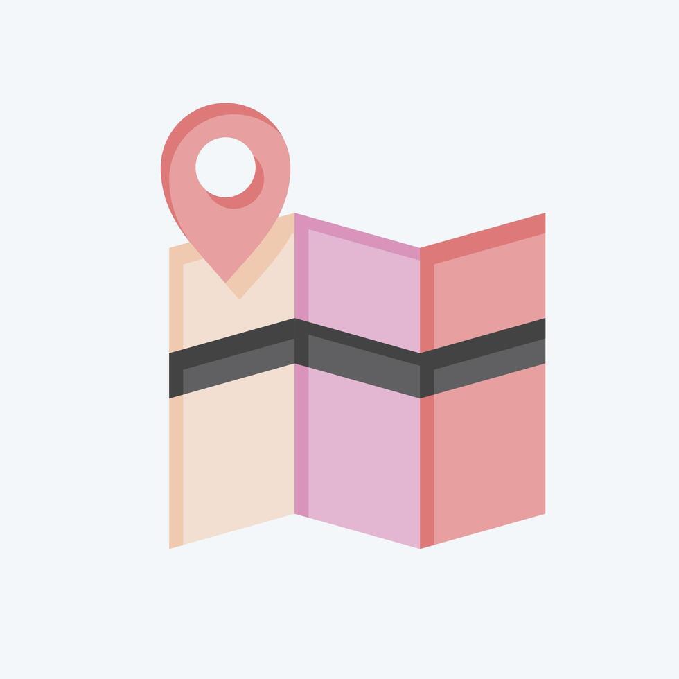 Icon Map Search. related to Navigation symbol. flat style. simple design illustration vector