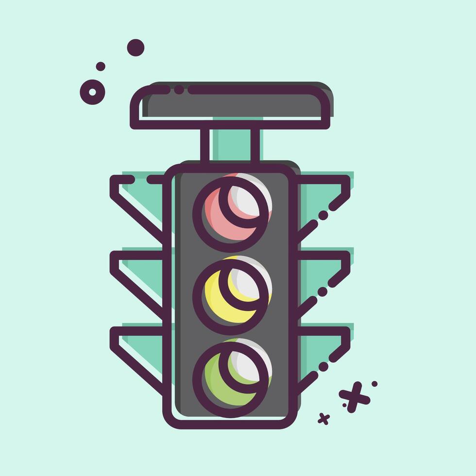 Icon Traffic Light. related to Navigation symbol. MBE style. simple design illustration vector