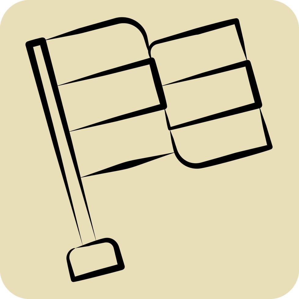 Icon Flag. related to Navigation symbol. hand drawn style. simple design illustration vector