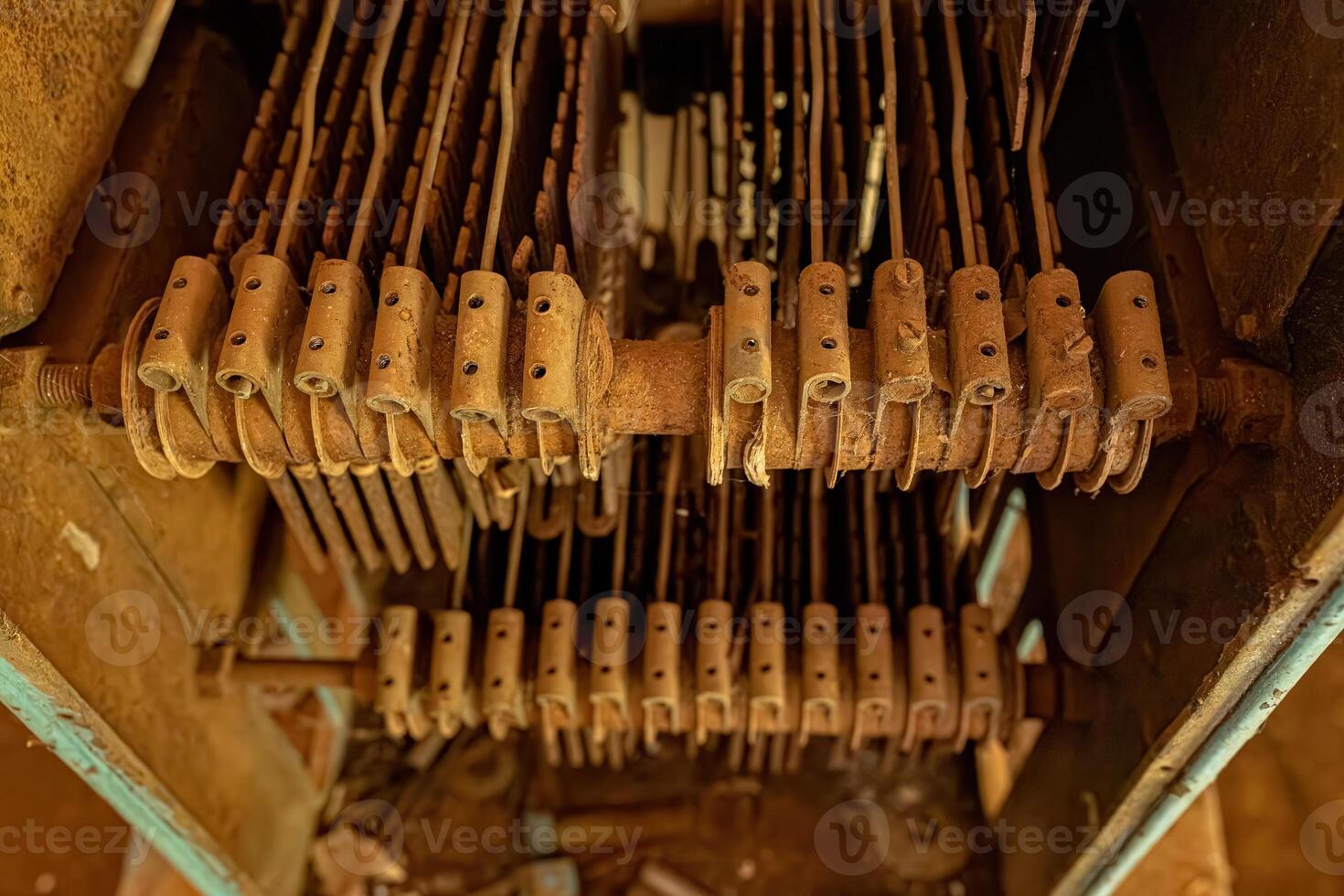 rusty metal parts of old industry photo