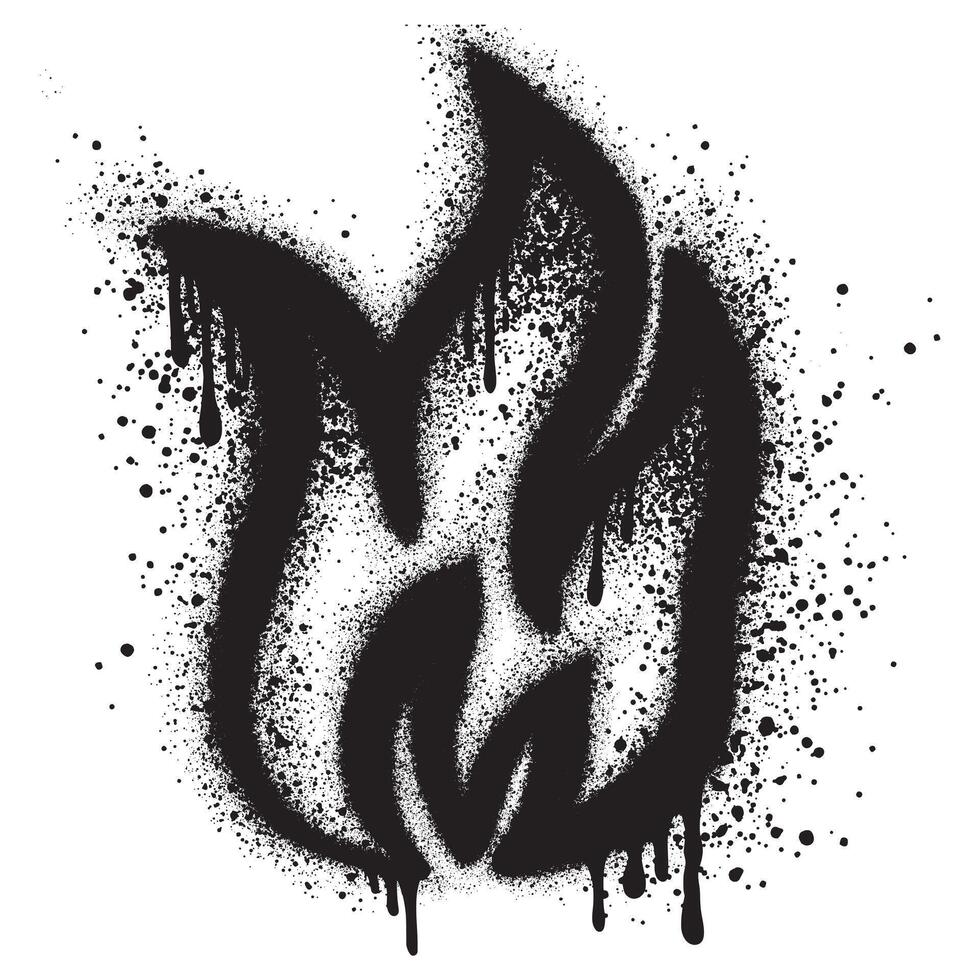 Spray Painted Graffiti Fire flame Sprayed isolated with a white background. illustration. vector