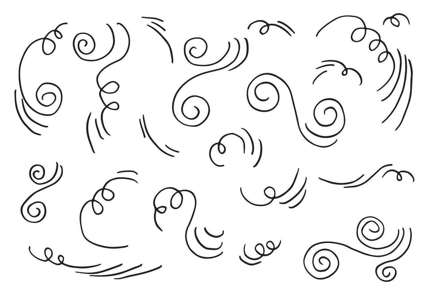 doodle wind illustration hand drawn style isolated on white background. vector