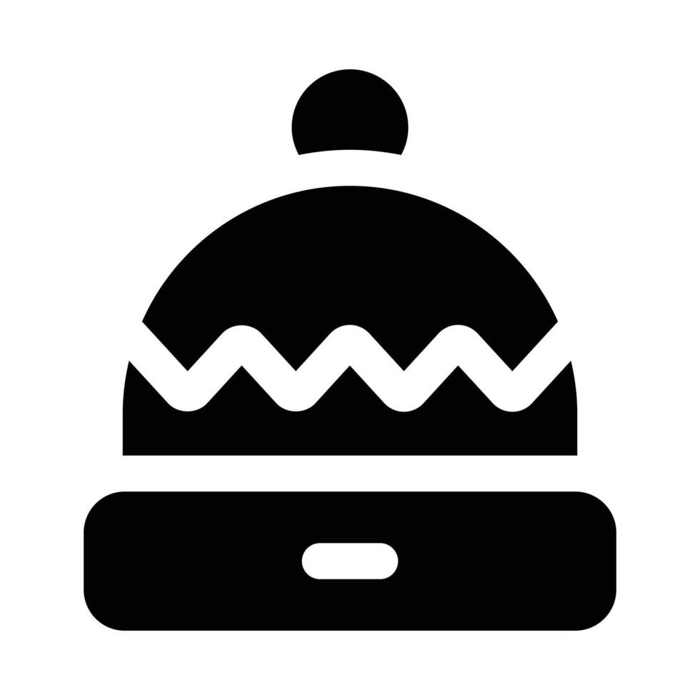Simple Beanie solid icon. The icon can be used for websites, print templates, presentation templates, illustrations, etc vector