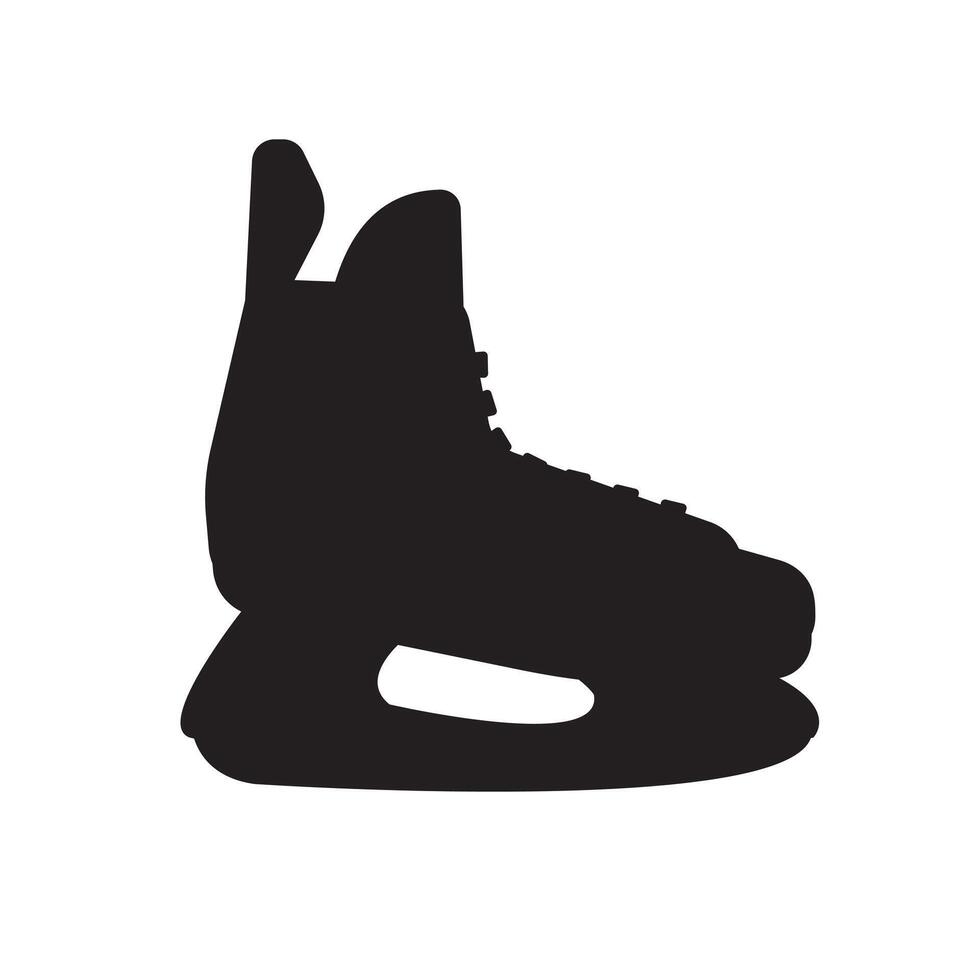 flat black hockey ice skate silhouette vector