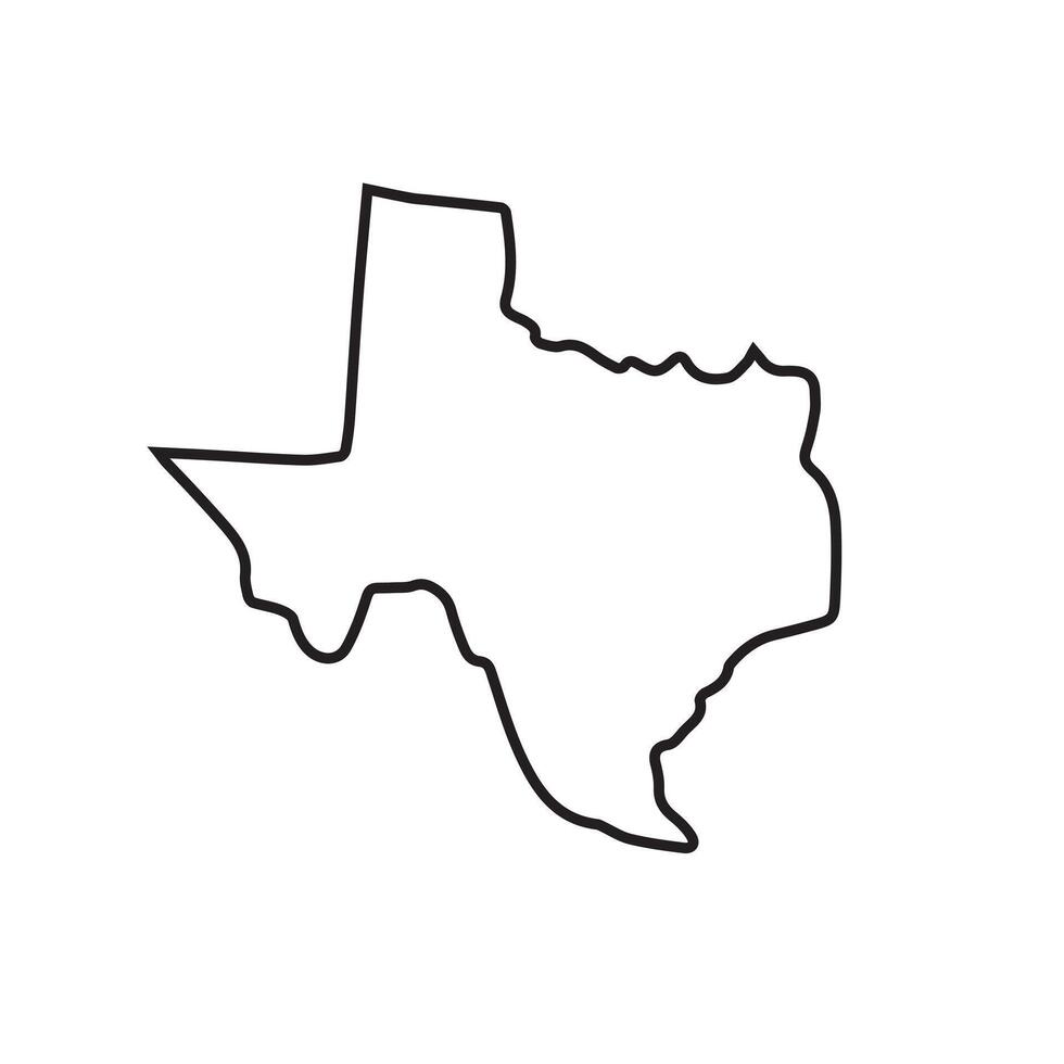 contorno Texas mapa silueta vector