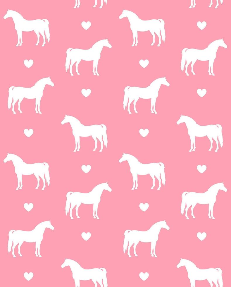 seamless pattern of hand drawn horses vector
