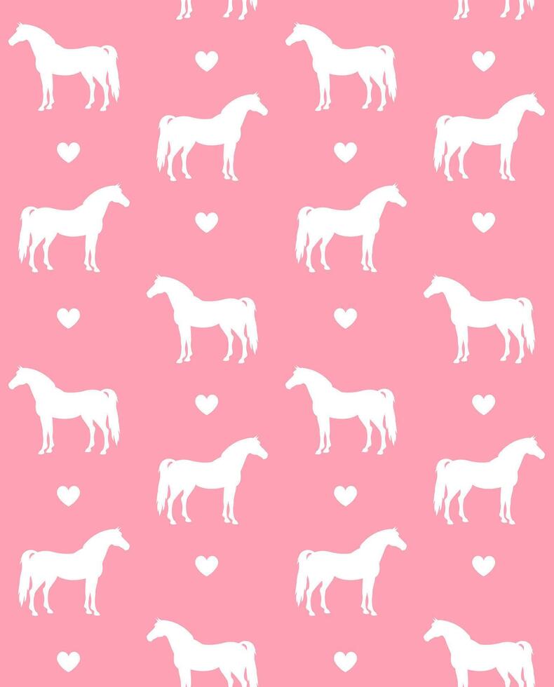 seamless pattern of hand drawn horses vector