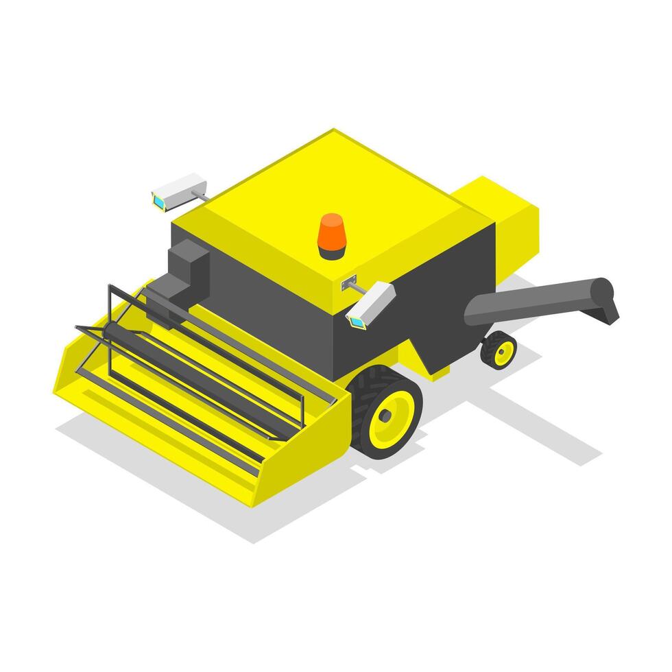 3D Isometric Flat Concept of Smart Havester vector