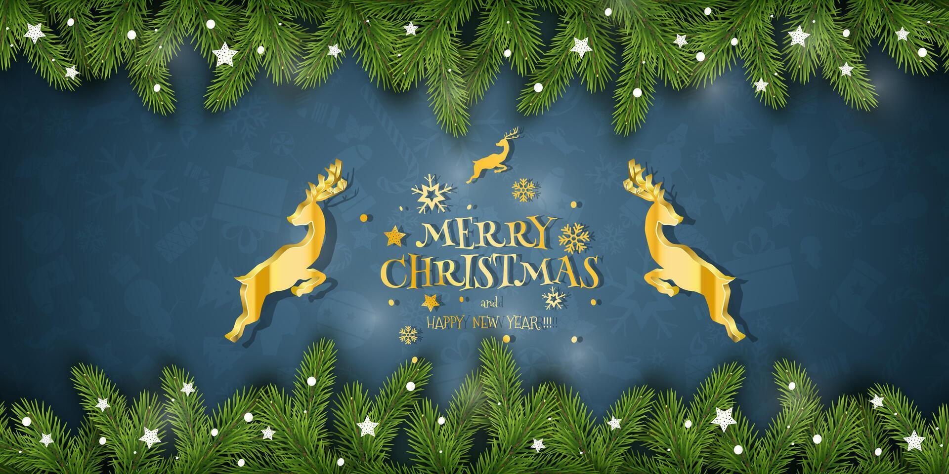 Christmas Composition. Holiday Wishes on Blue Background. vector