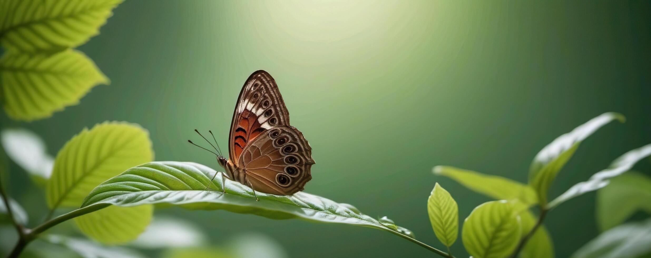 butterfly on a leaf photo