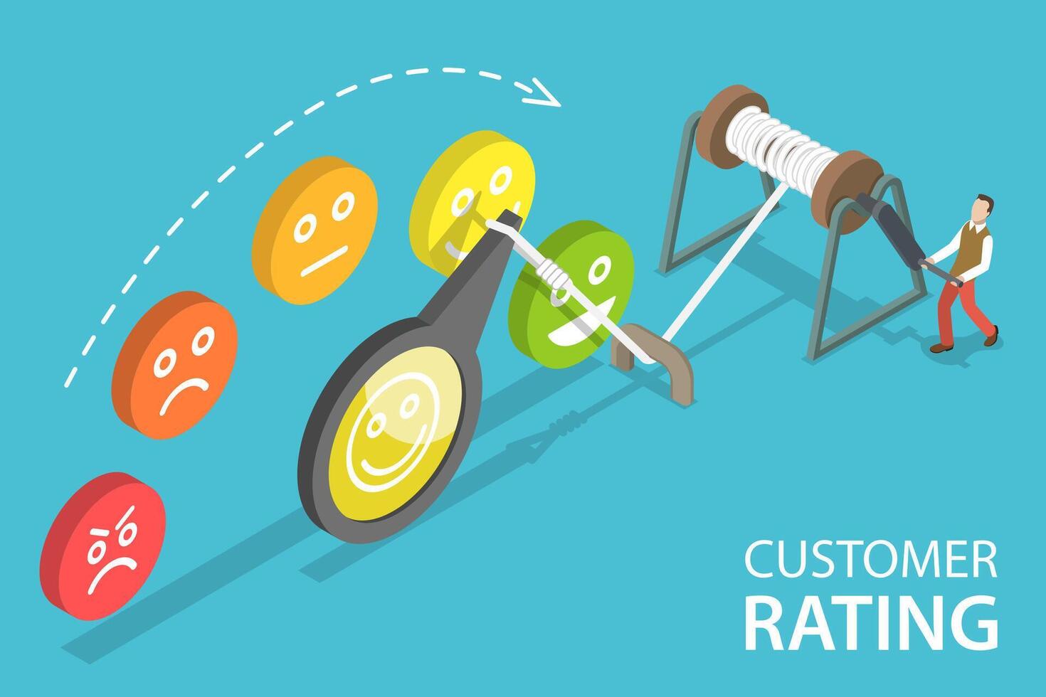 3D Isometric Flat Conceptual Illustration of Customer Feedback. vector