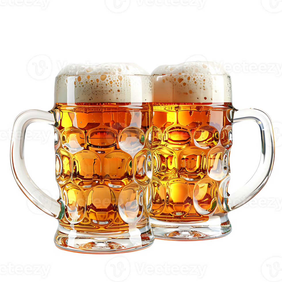 Beer mugs cheers toast on isolated transparent background png