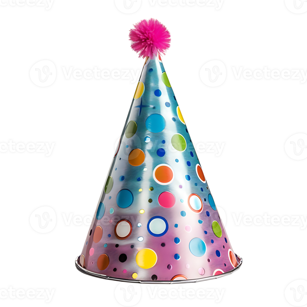 Birthday party hat on isolated transparent background png