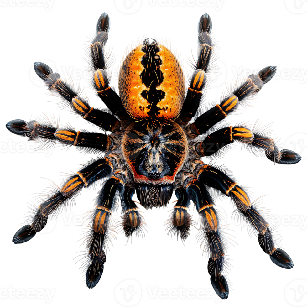 Tarantula spider on isolated transparent background png