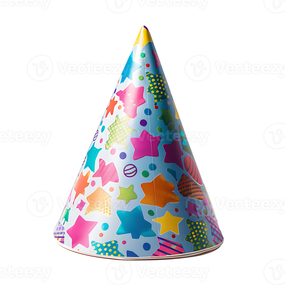 Birthday party hat on isolated transparent background png