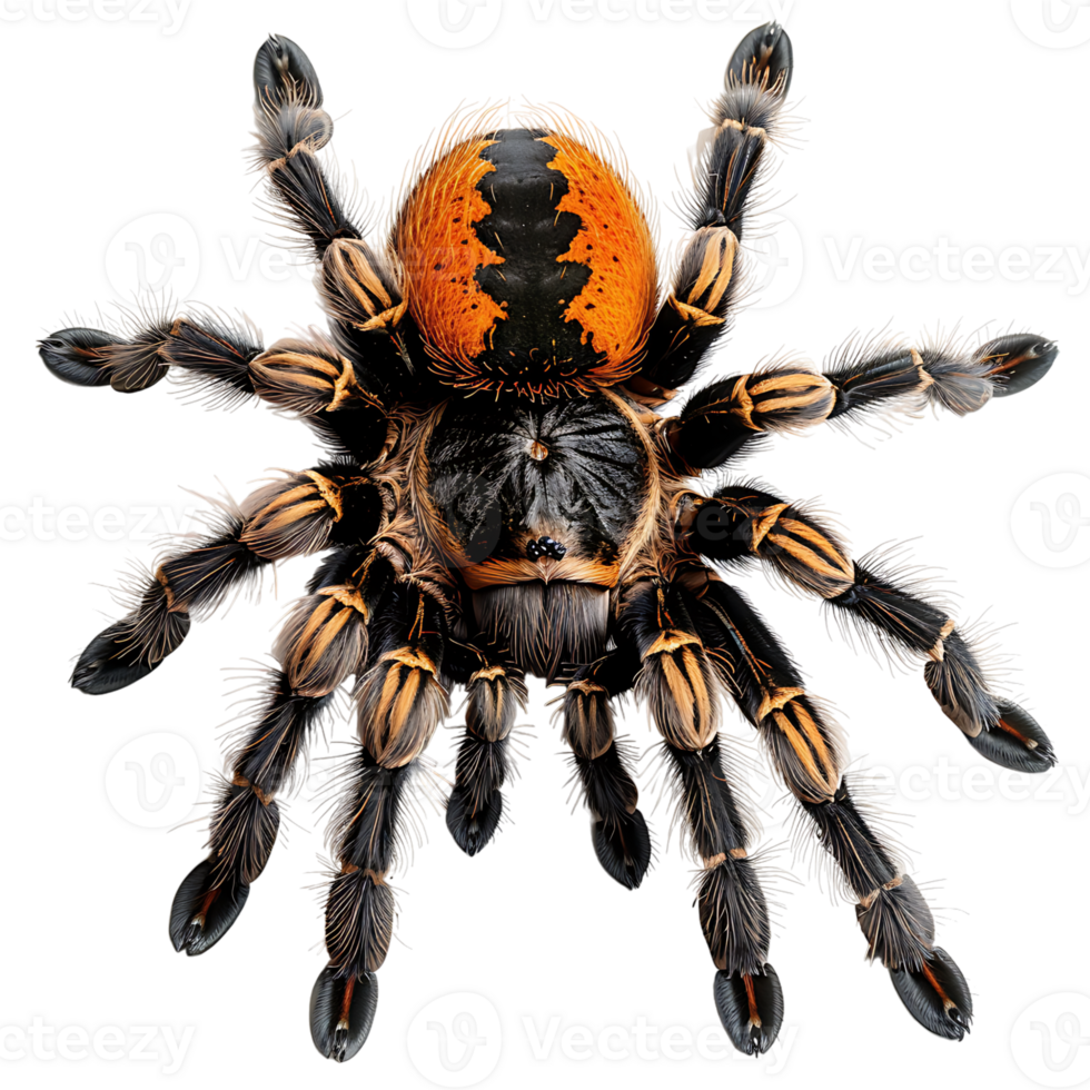 Tarantula spider on isolated transparent background png