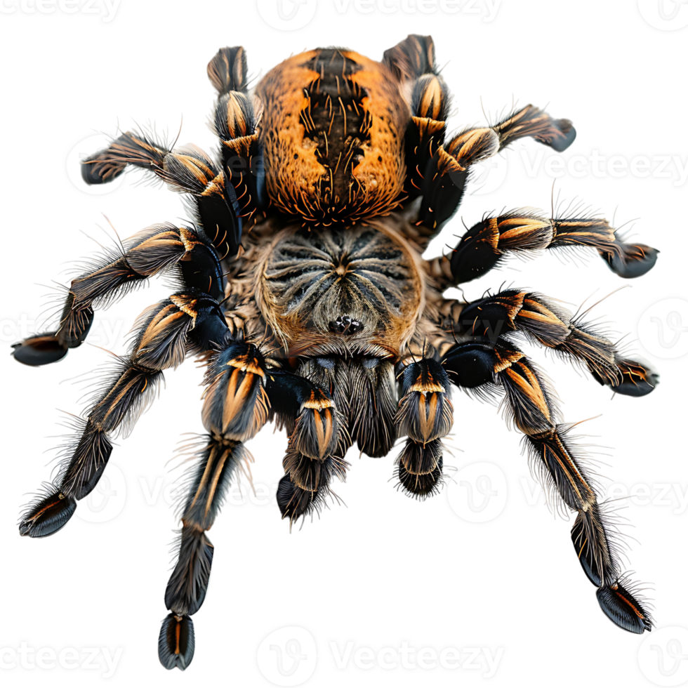Tarantula spider on isolated transparent background png