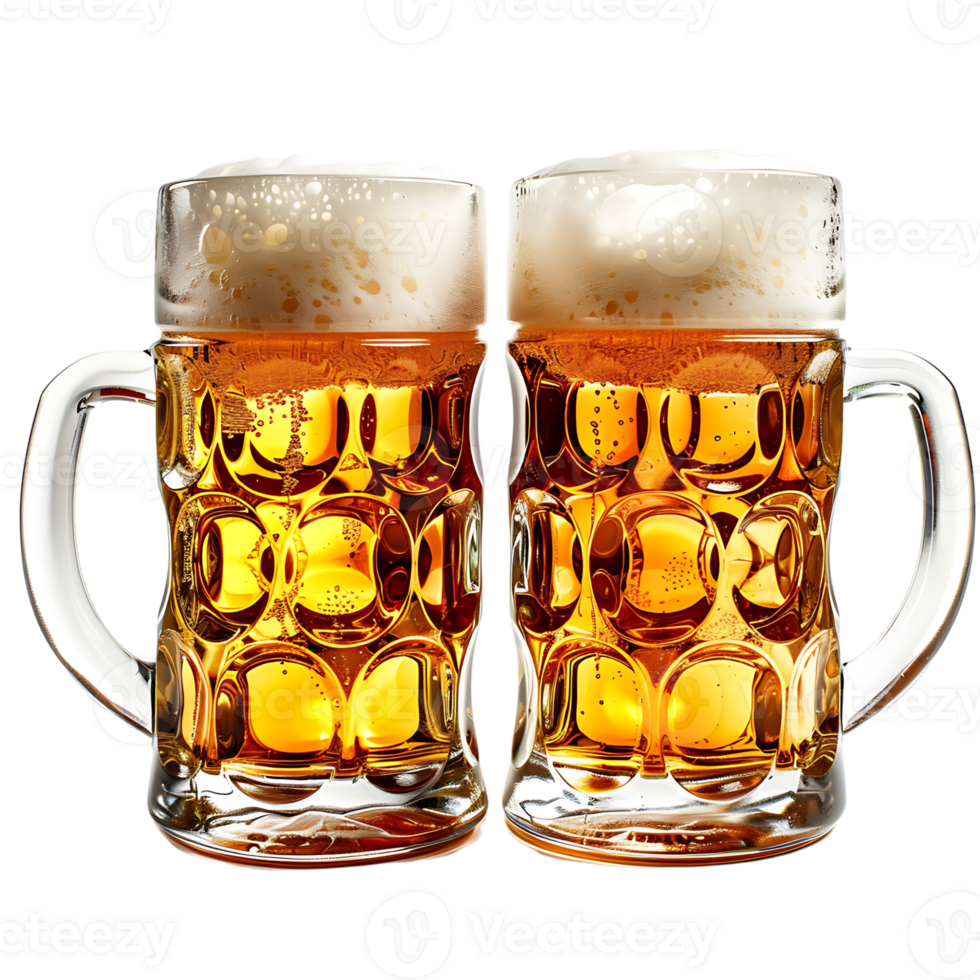 Beer mugs cheers toast on isolated transparent background png