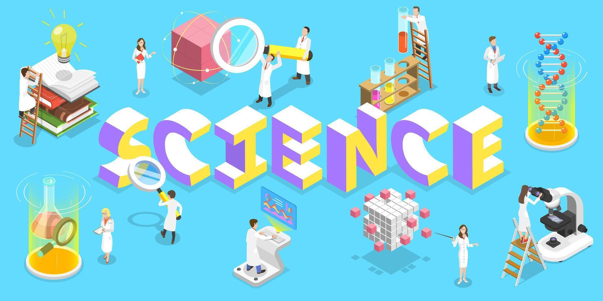 Flat Isometric Concept of Scientific Research. vector