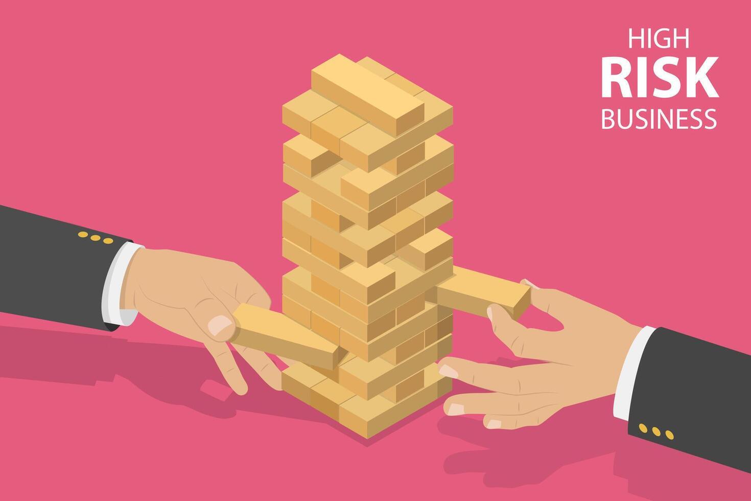 3D Isometric Flat Concept of High Risk Business vector