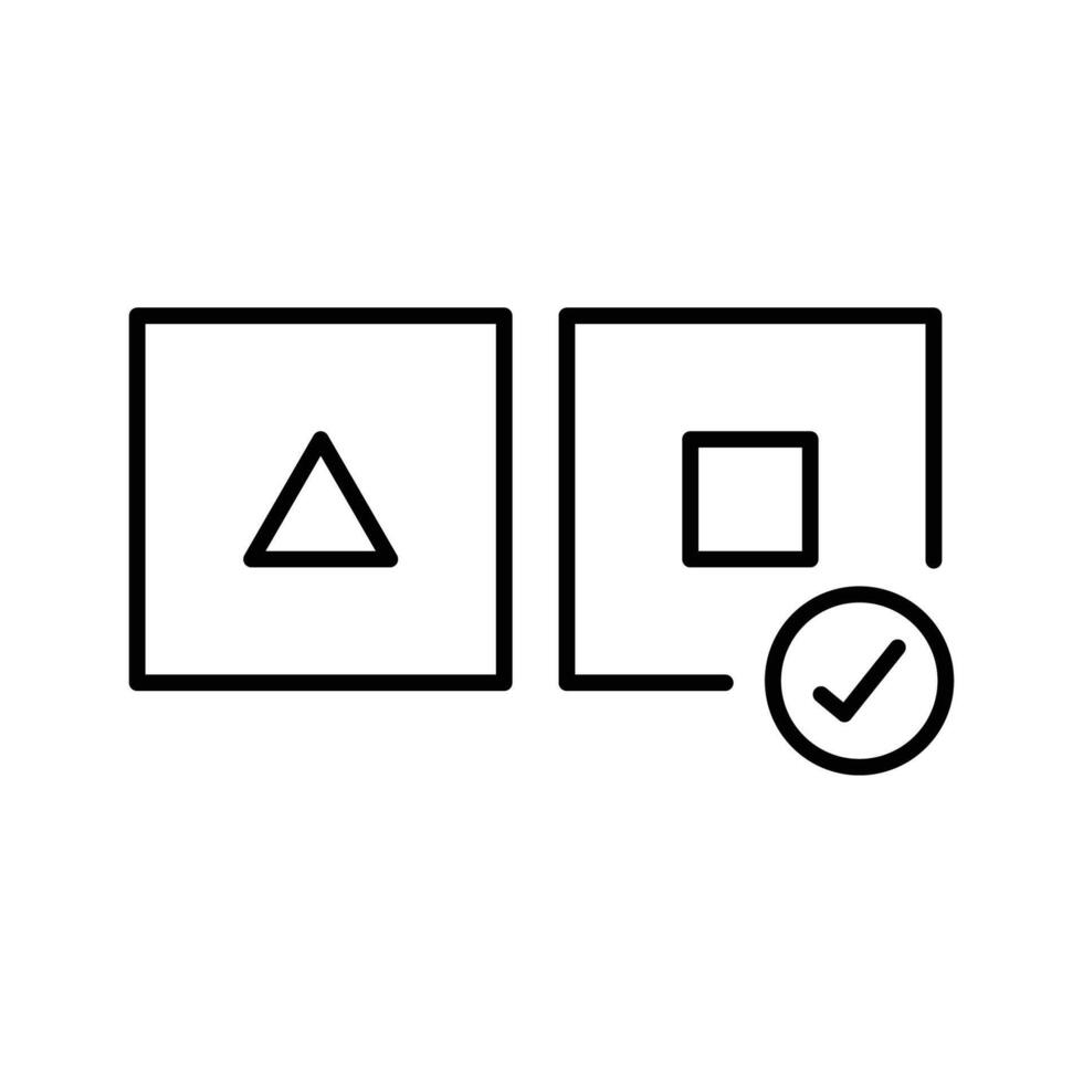 AB testing icon. Simple outline style. A, B, test, ab, split, hypothesis, choice, user, usability, business, technology concept. Thin line symbol. isolated. vector