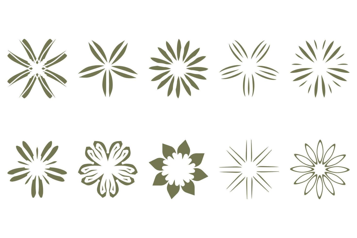 Botanical flower design set. Decorative floral vector