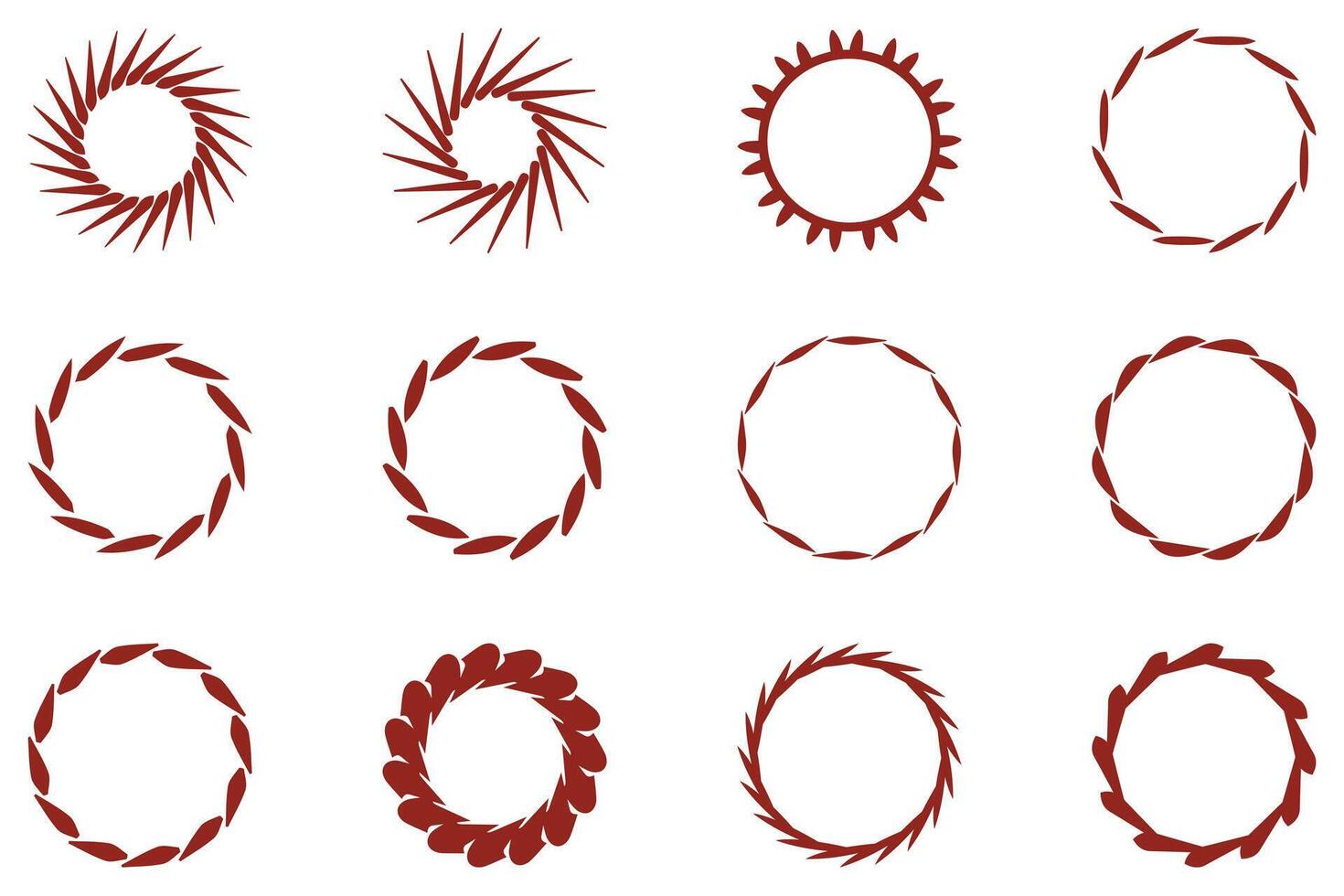 Circle ornamental frame design set vector