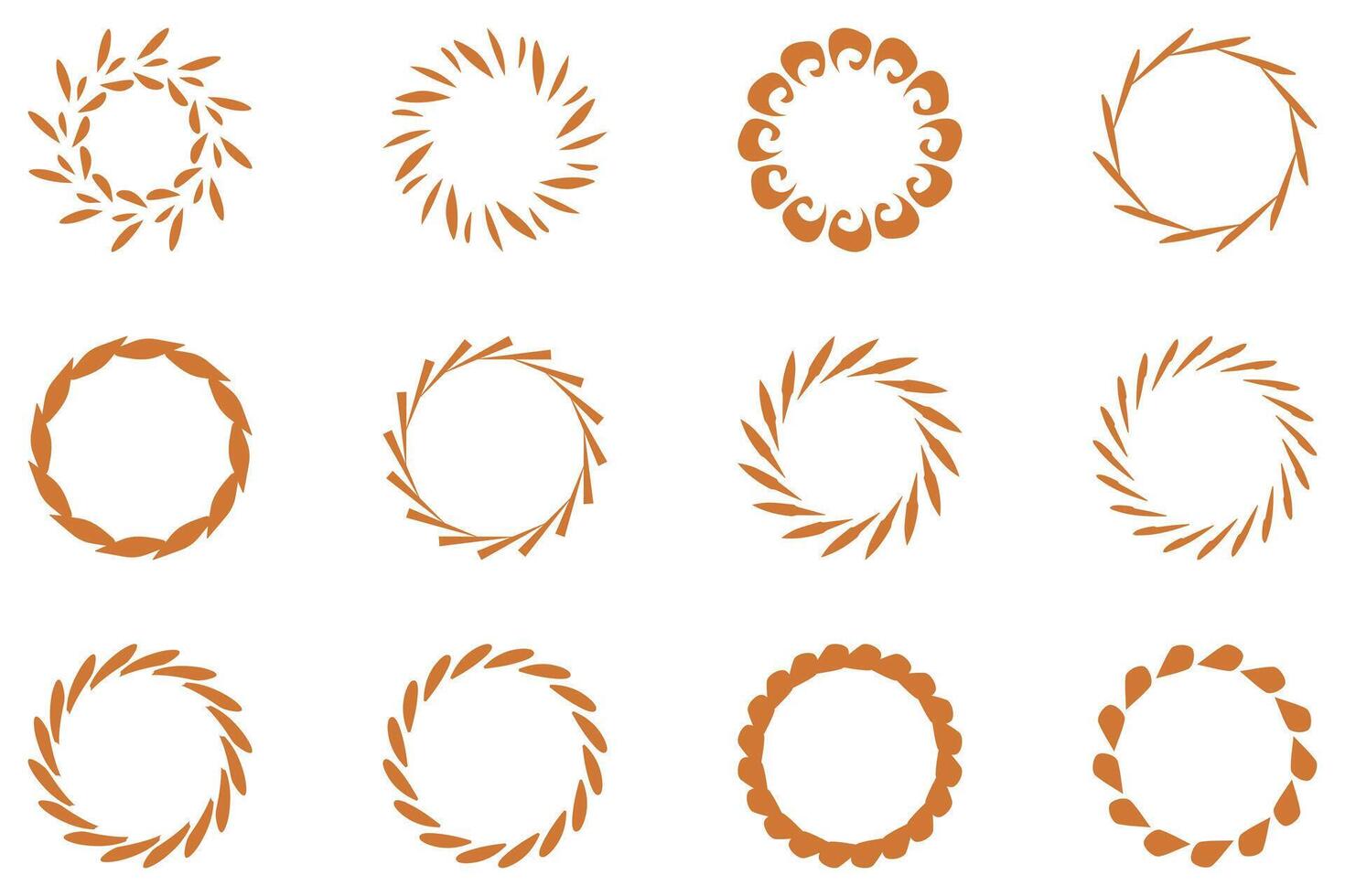 Circle ornamental frame design set vector