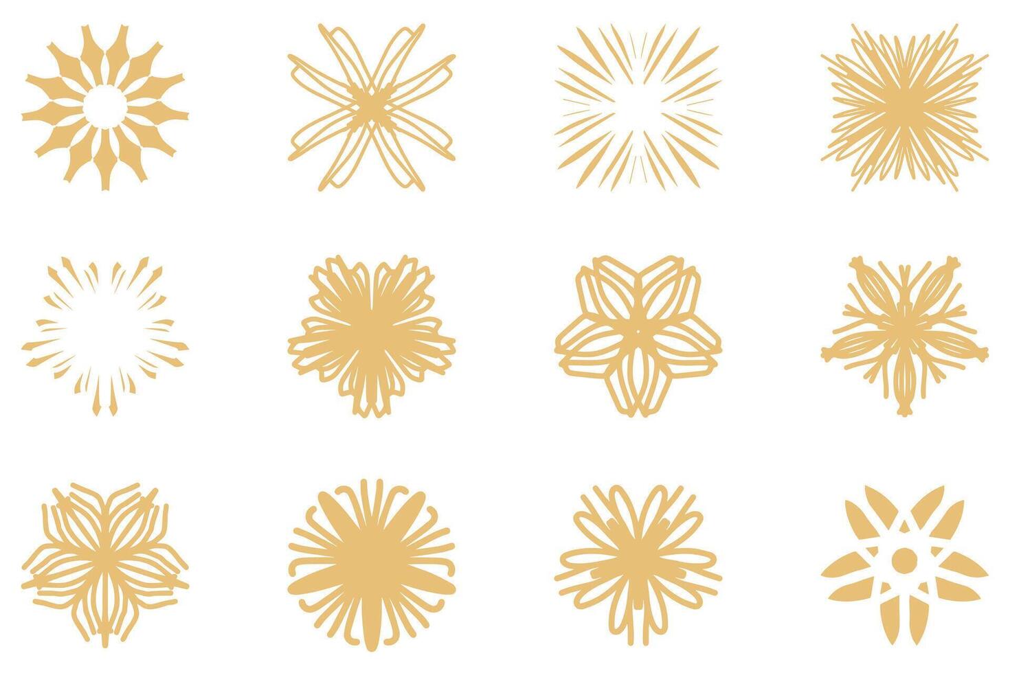 Decorative ornament shape icon set vector