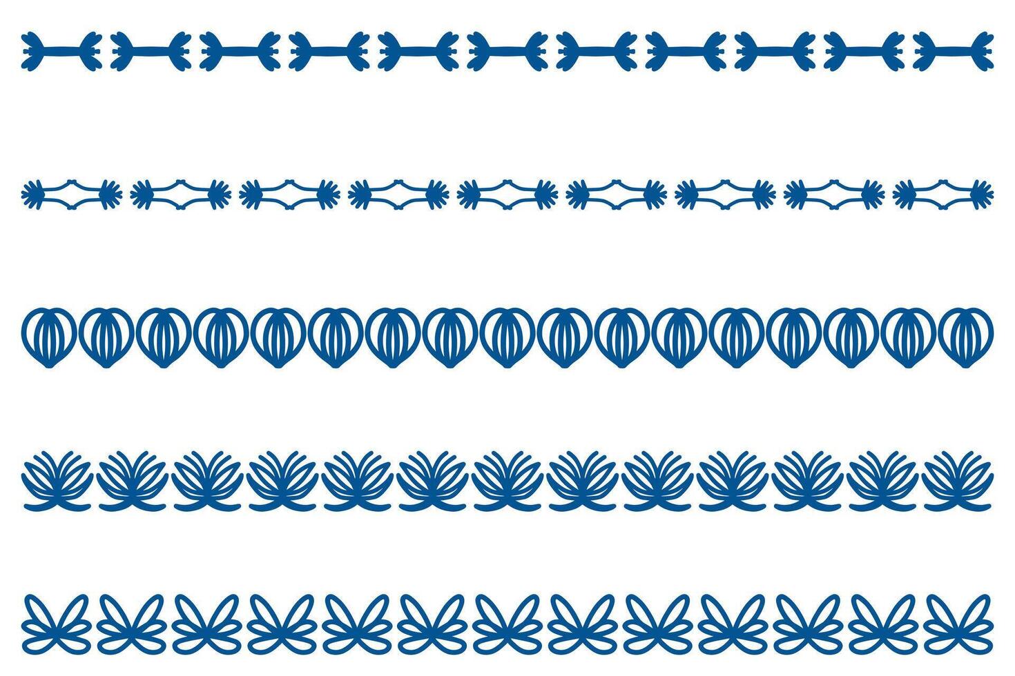 Decorative ornament border design set vector