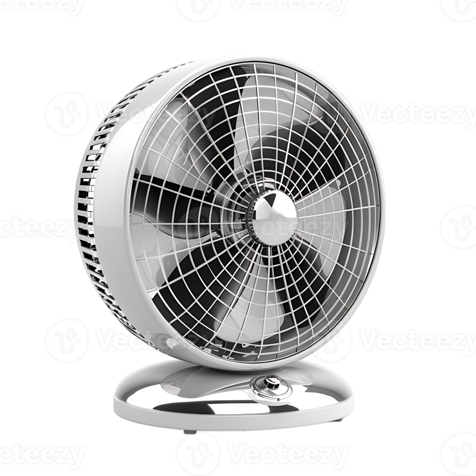 Electric desk fan on isolated transparent background png