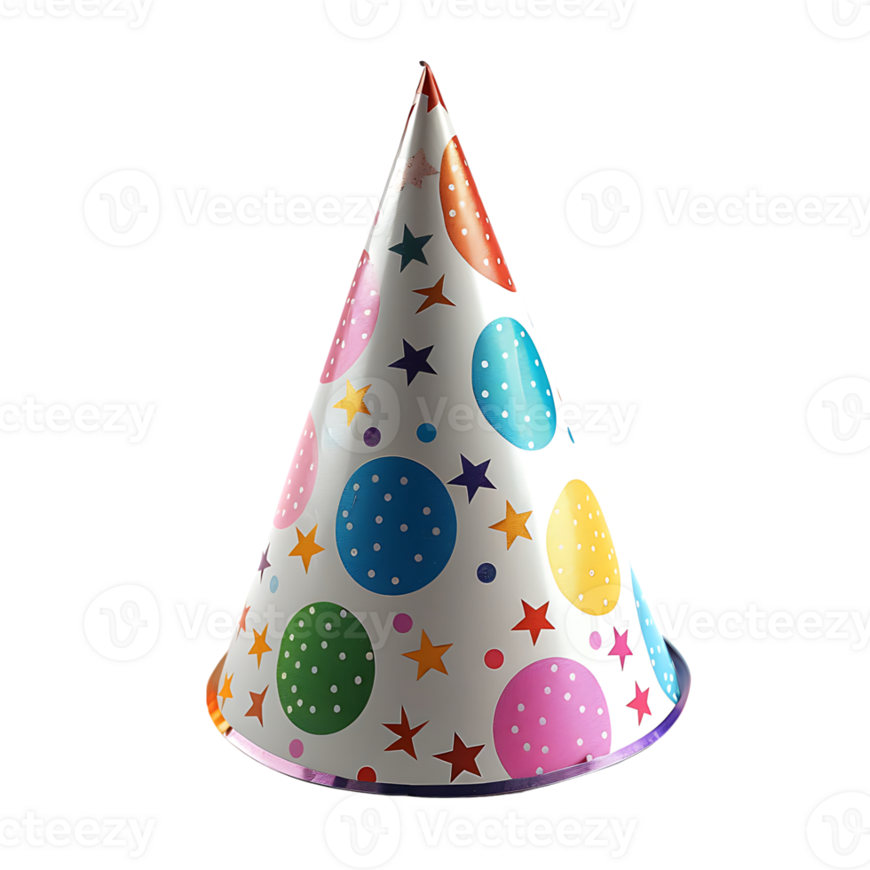 Birthday party hat on isolated transparent background png