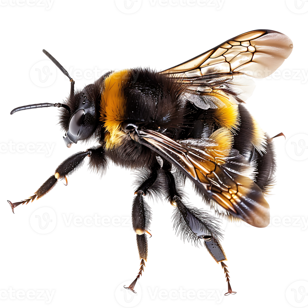 Bumblebee flying on isolated transparent background png