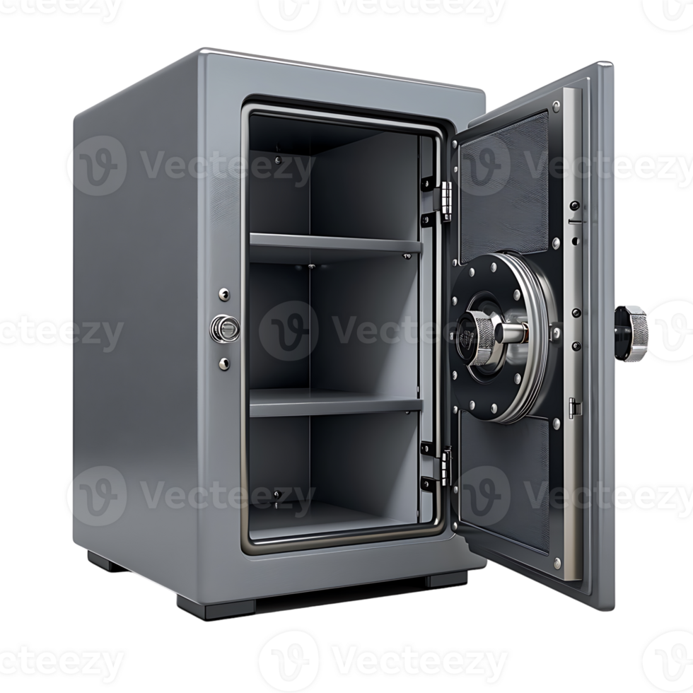 Safety locker safe box on isolated transparent background png
