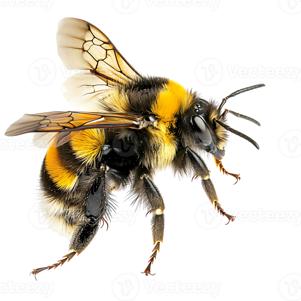 Bumblebee flying on isolated transparent background png