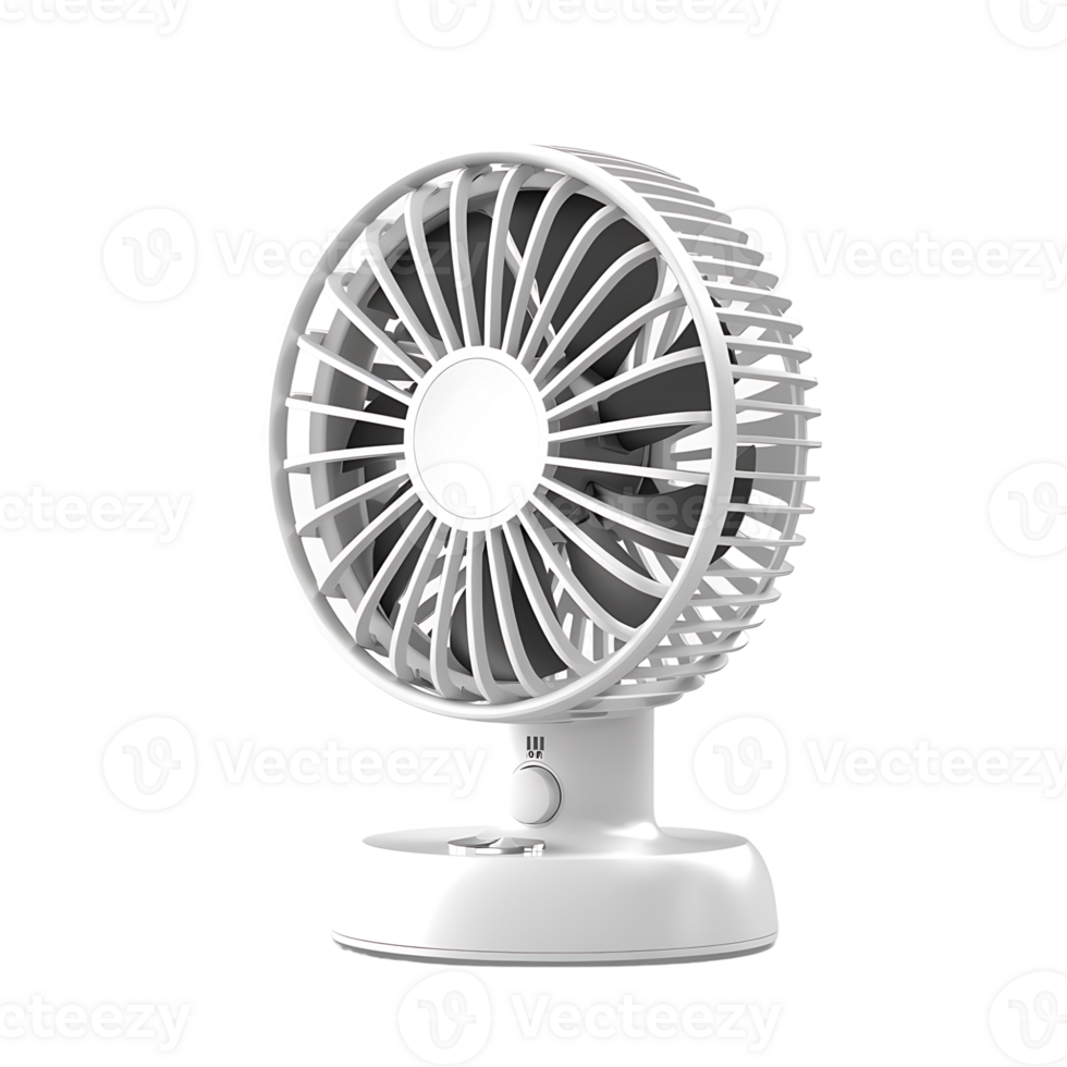 Electric desk fan on isolated transparent background png