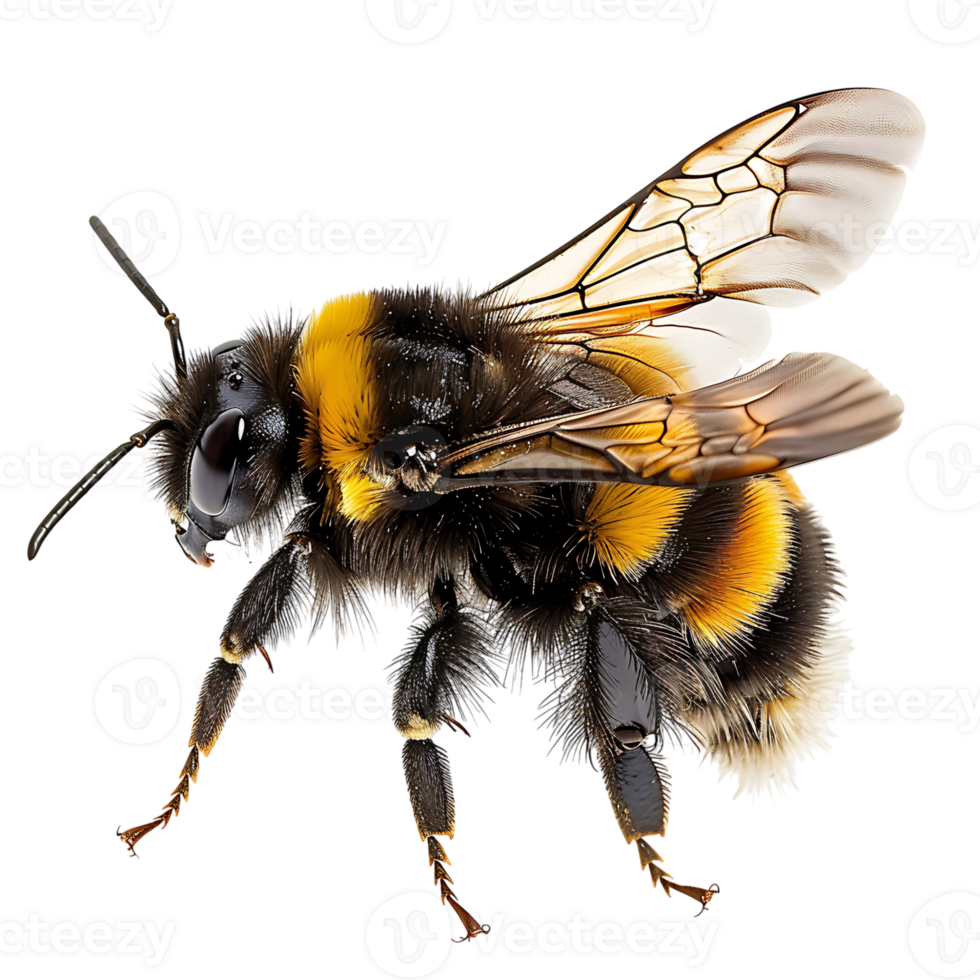 Bumblebee flying on isolated transparent background png