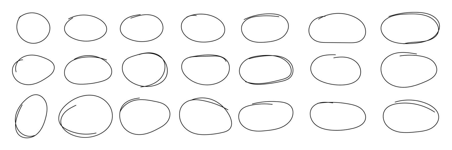 Sketch line round circular and square shape vector
