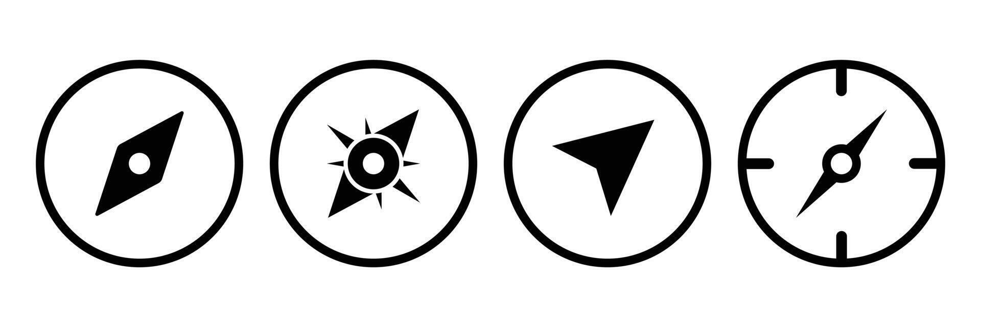 Set of direction compass icons collection. vector