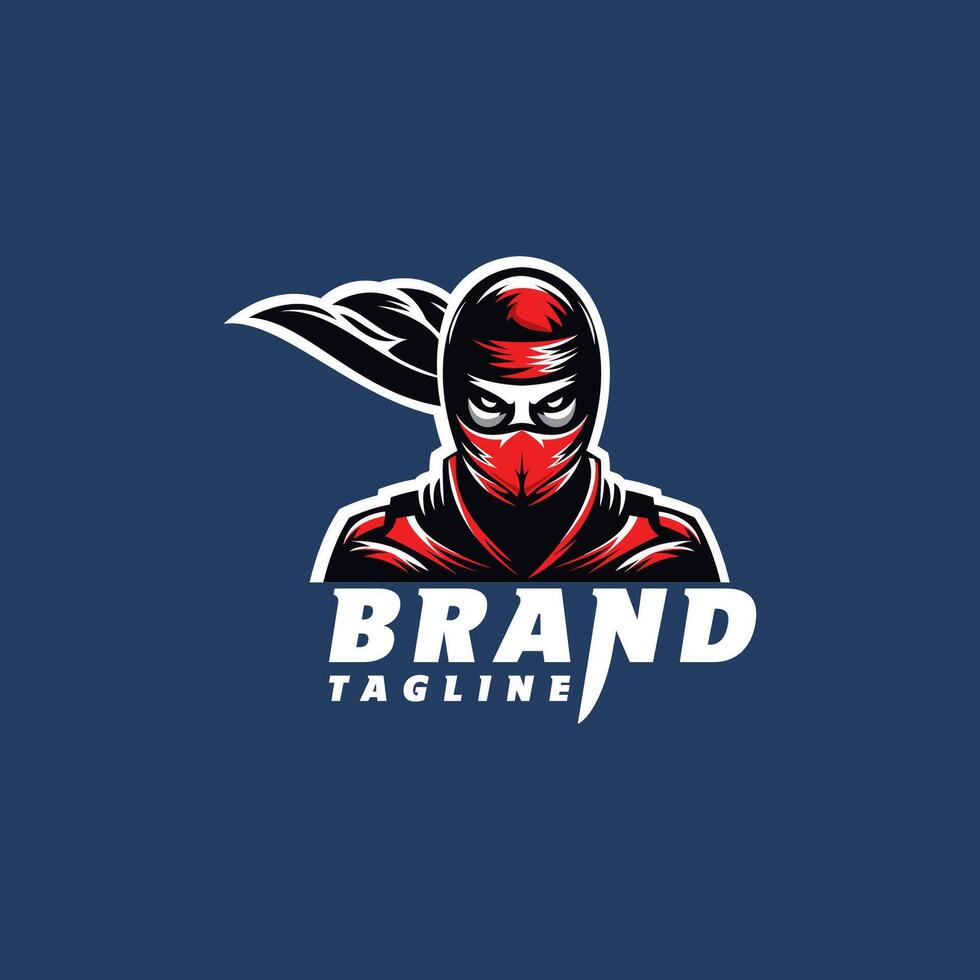 Ninja logo, Dynamic and iconic furious ninja design logo vector