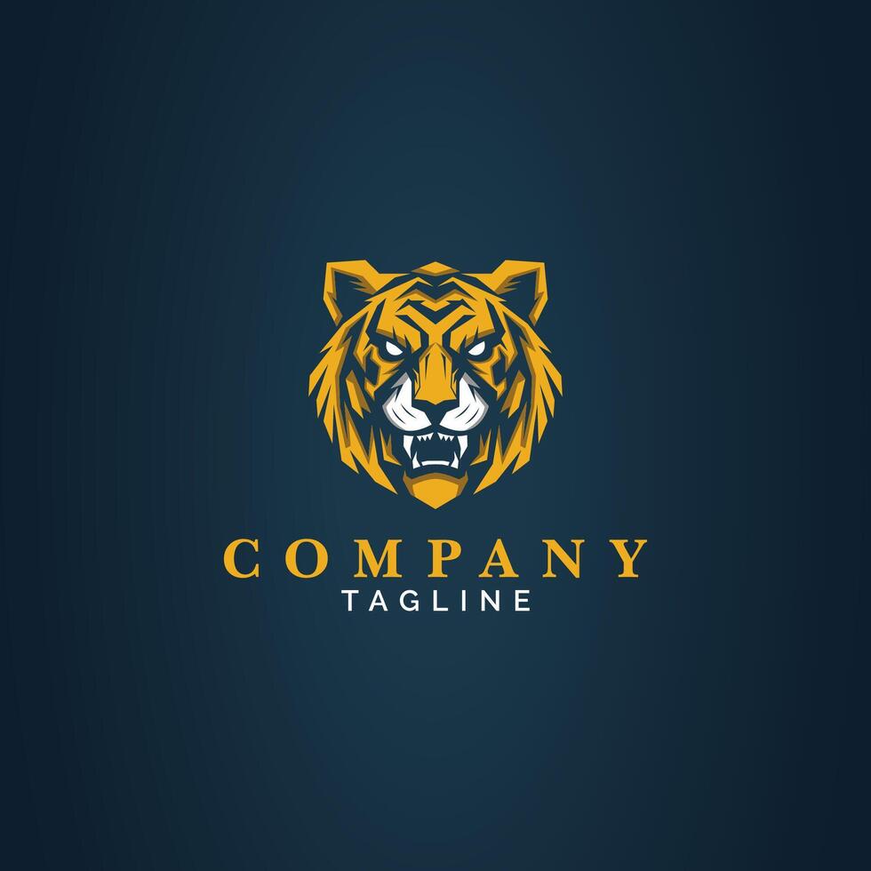 Geometric Tiger Head Logo template vector