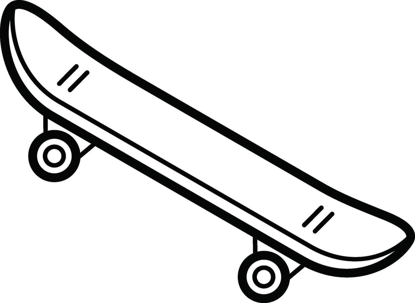 Skateboard Outline set icon Collection. Figure ice skating shoes. vector